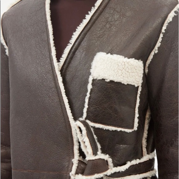 NWOT LUXURY COAT for Winter: 100% Shearling Dark brown lamb leather coat - New - Picture 8 of 14